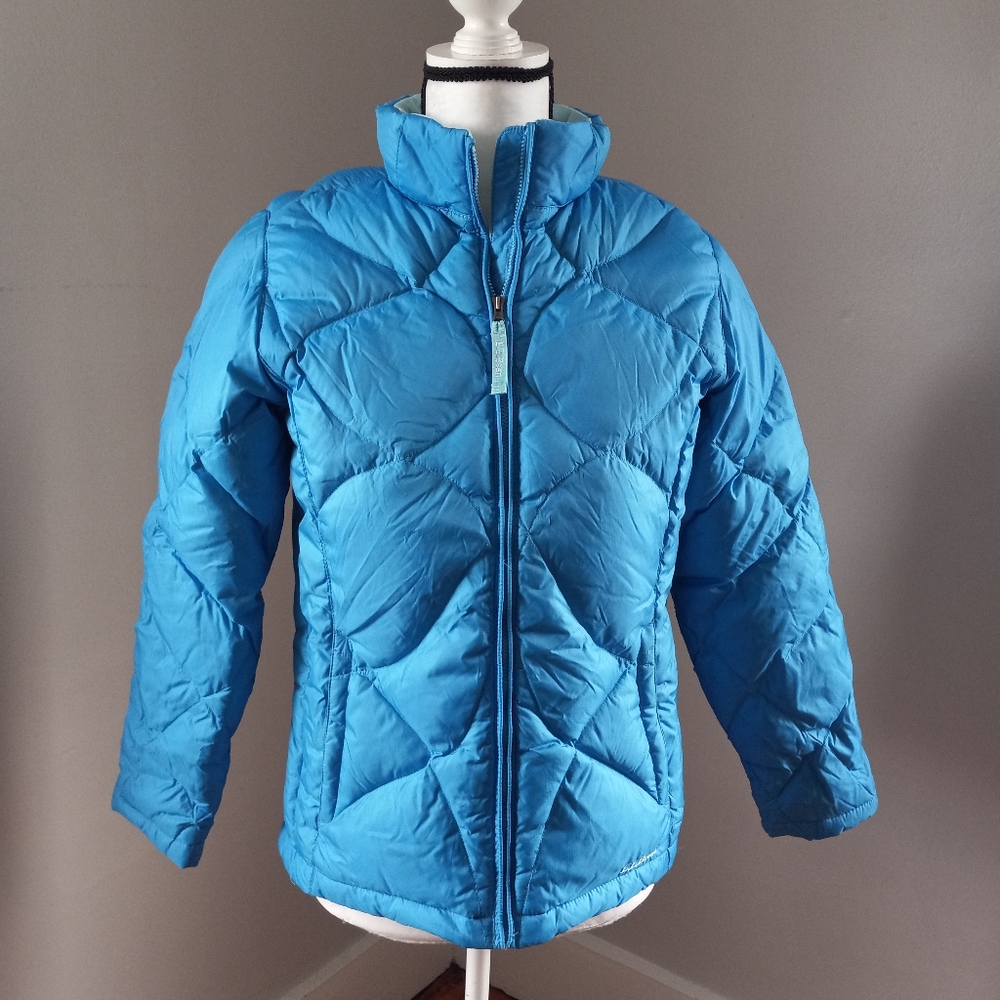 L.L. Bean Down Girl's Parka, Size 14/16, Turquoise (Can be a Women's Small)